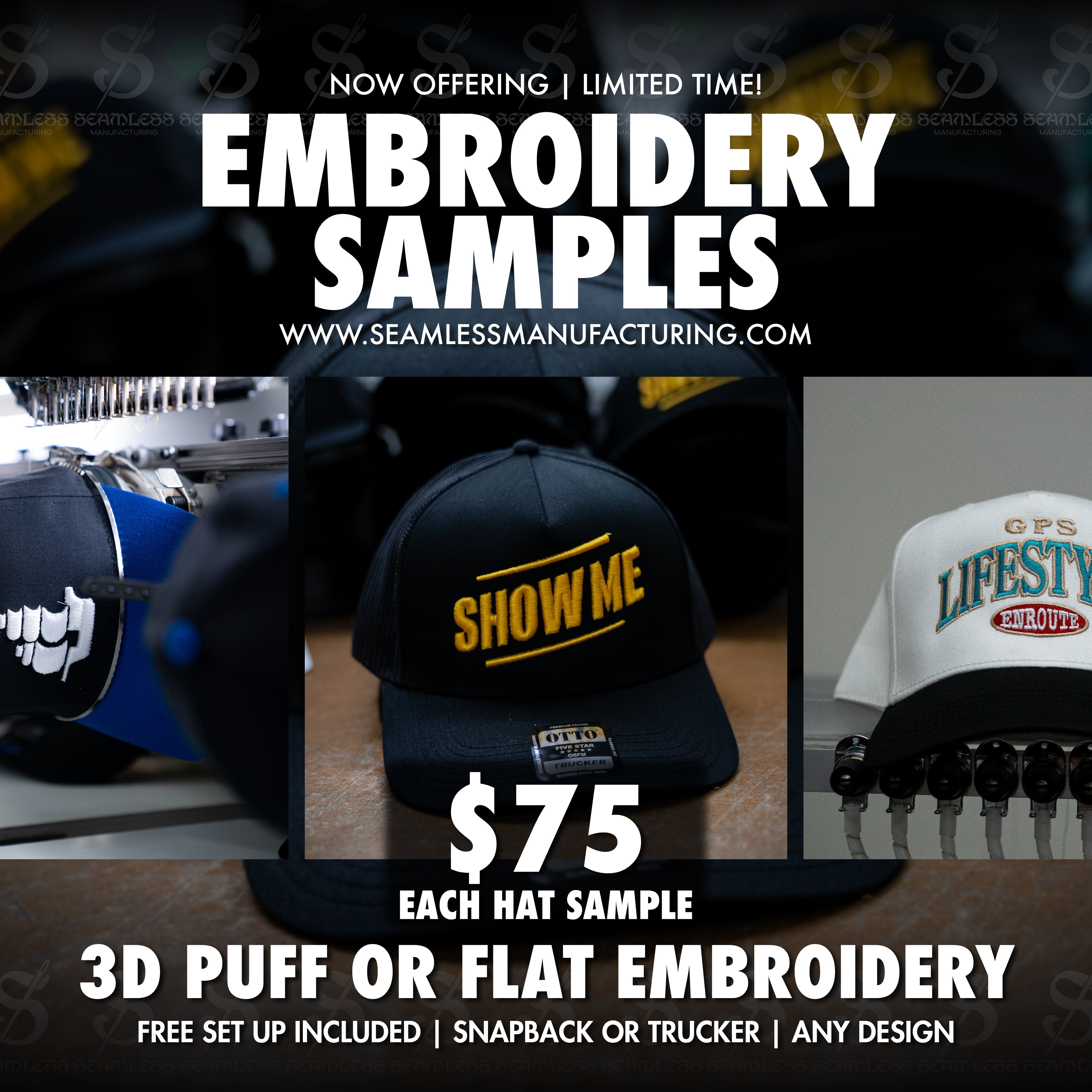 Embroidery Hat Sample SeamlessMFG