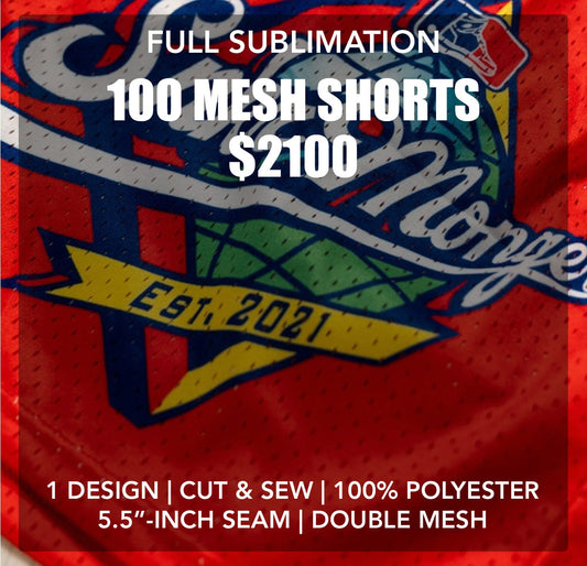 100 5.5" Mesh Shorts Package Deal