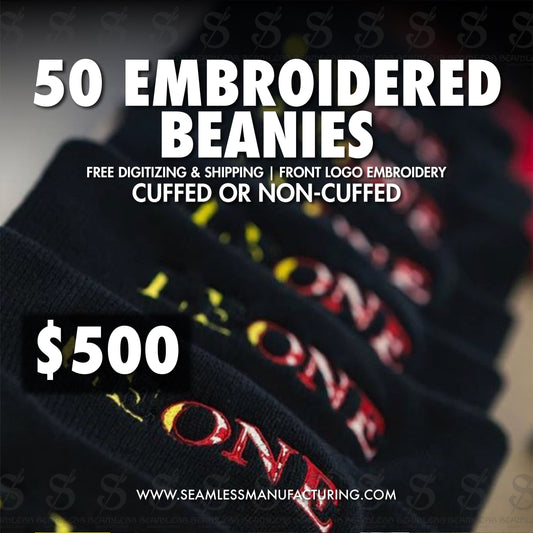 50 Embroidered Beanies Package Deal