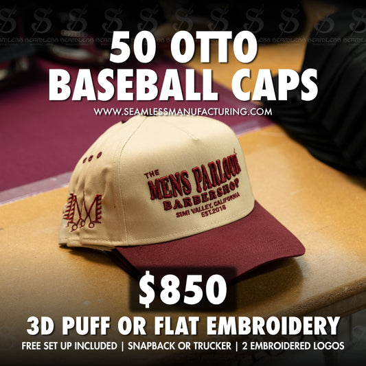 50 Embroidered OTTO Baseball Caps Package Deal