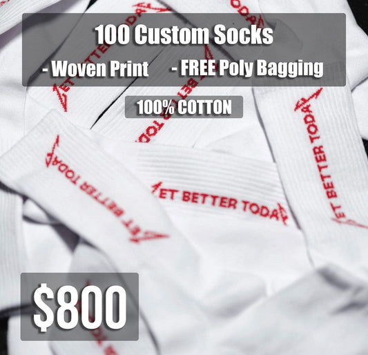 100 Woven Printed Socks Package Deal